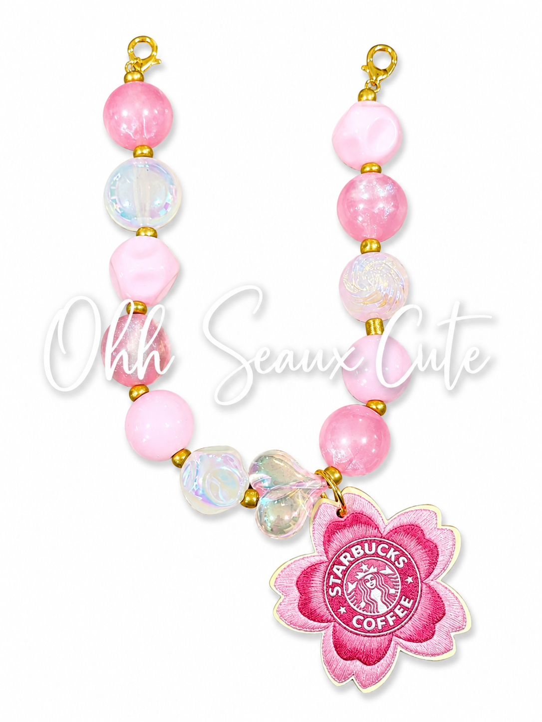 9” Pink Starbucks 5 Hat Chain