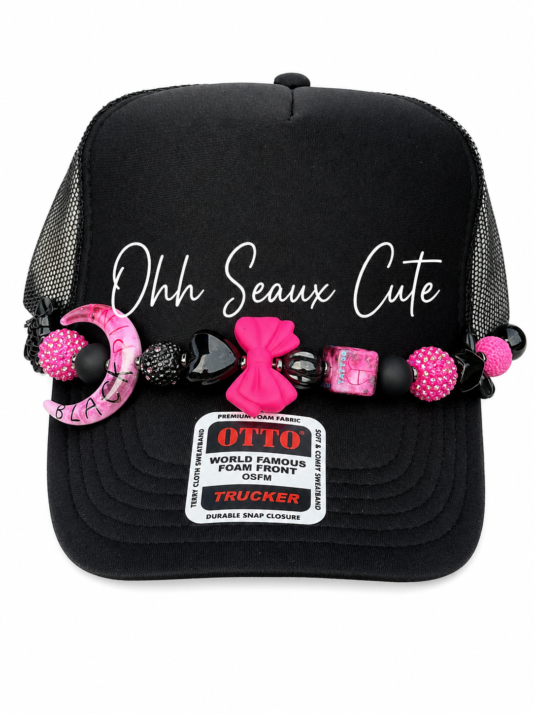 9” Pink Black Moon Hat Chain