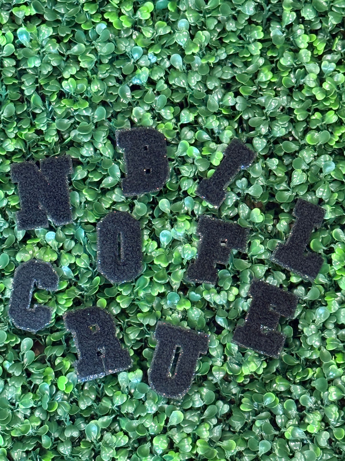 2” Black Letter-Black Glitter