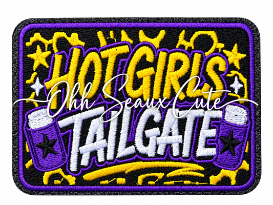 4” Leopard Hot Girls Tailgate-Purple