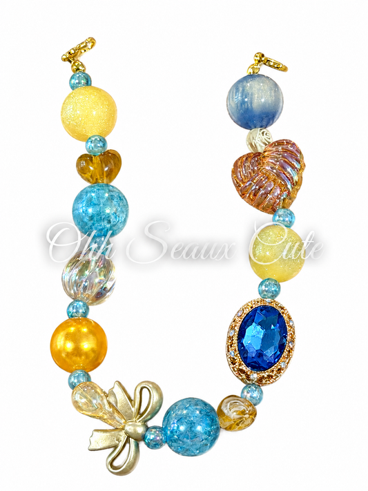 9” Yellow Blue 1 Hat Chain