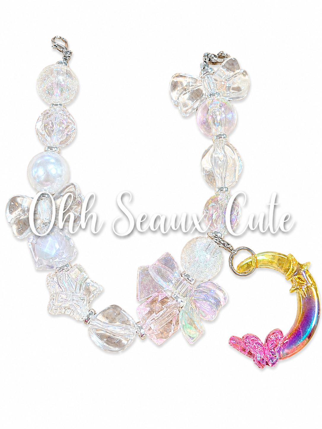 9” Crystal Moon 2 Hat Chain