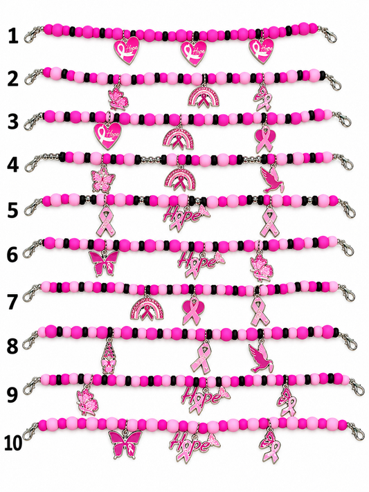 9” Pink Ribbon BCA Hat Chain