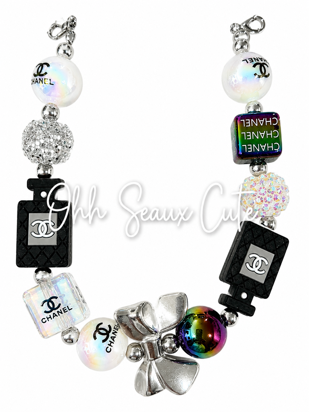 9” CC Black Perfume Hat Chain