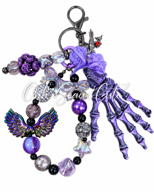 Purple Gothic Bag Charm Keychain