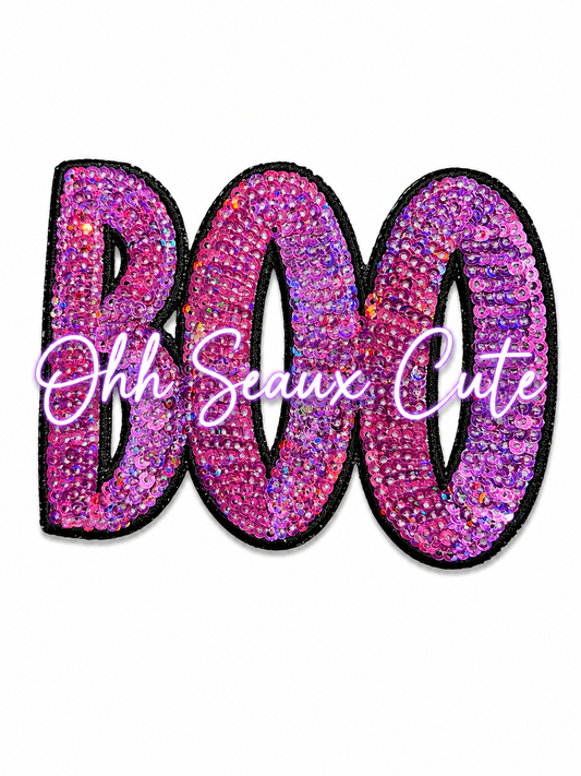 4.5” Sequin BOO Black/Pink
