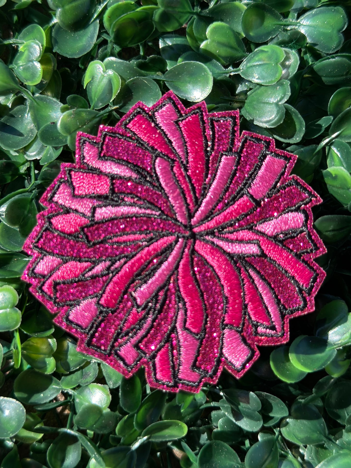 2.5” Pom Pom Glitter-Embroidery Patch