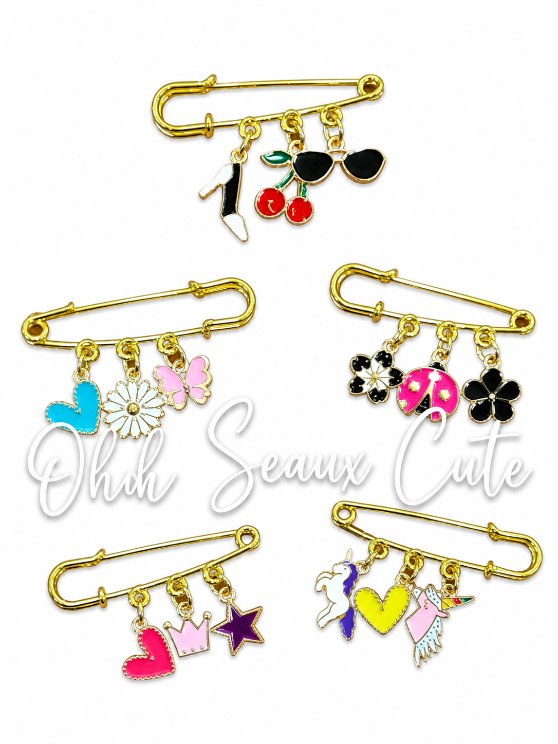 Girlie Hat Pins (Set of 5)