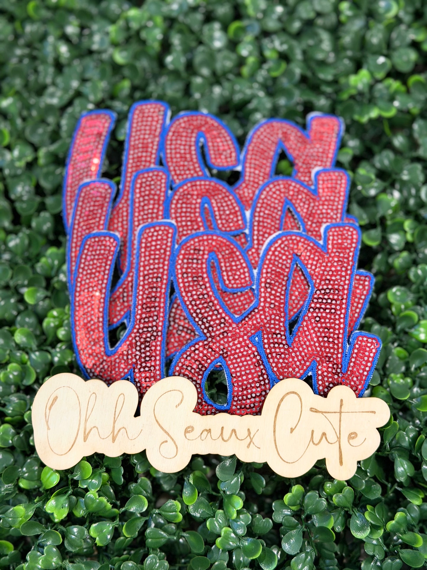 6” Sequin USA-Red/Blue