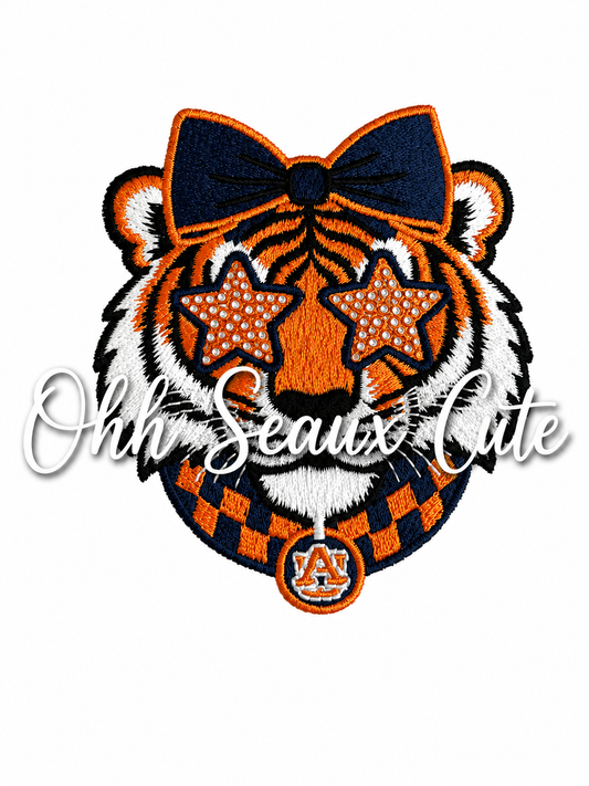 3.5” Auburn Hairbow Mascot