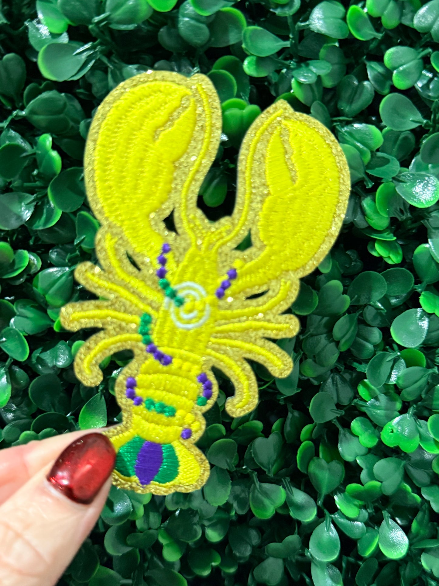 3.25” Mardi Gras Glitter Crawfish