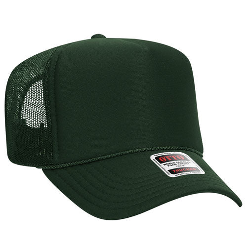 Otto High Crown Foam Trucker -Dark Green
