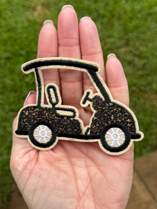 3.5” Leopard Golf Cart-Glitter
