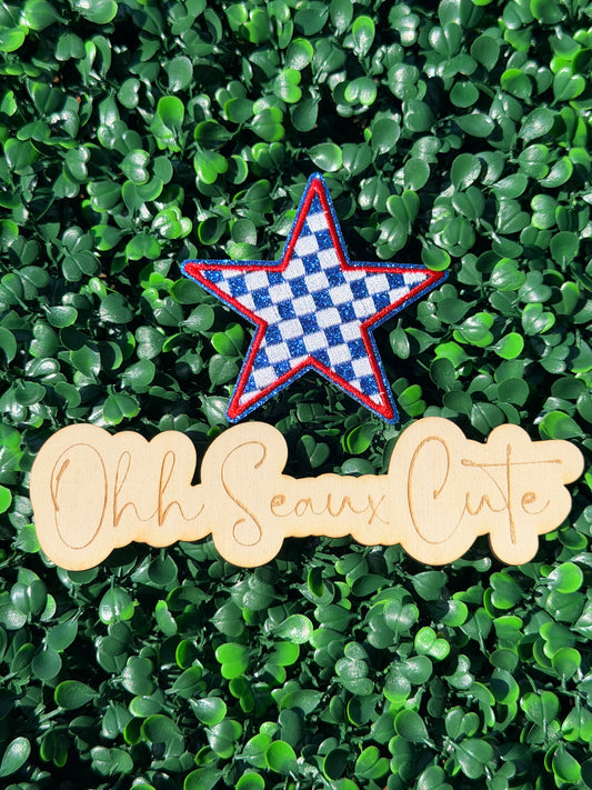 3” USA Checkered Star