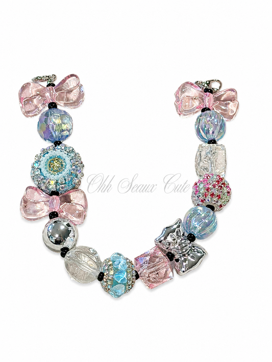 9” Pink/Blue 3 Hat Chain