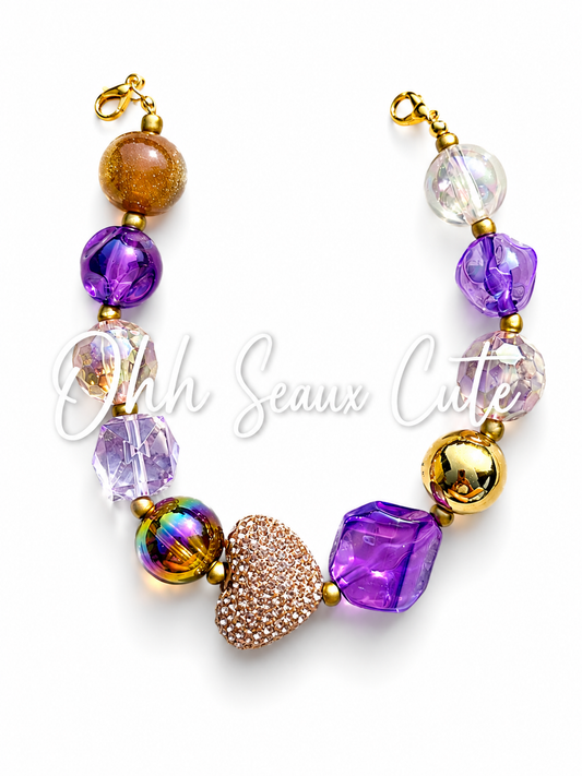 9” Purple/Gold 3 Hat Chain
