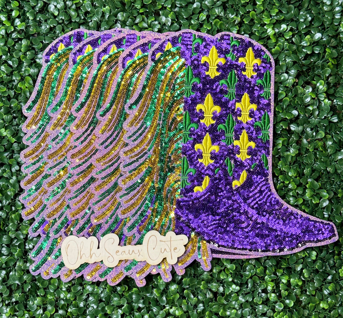 12” Sequin Mardi Gras Boots OSC ORIGINAL DO NOT COPY