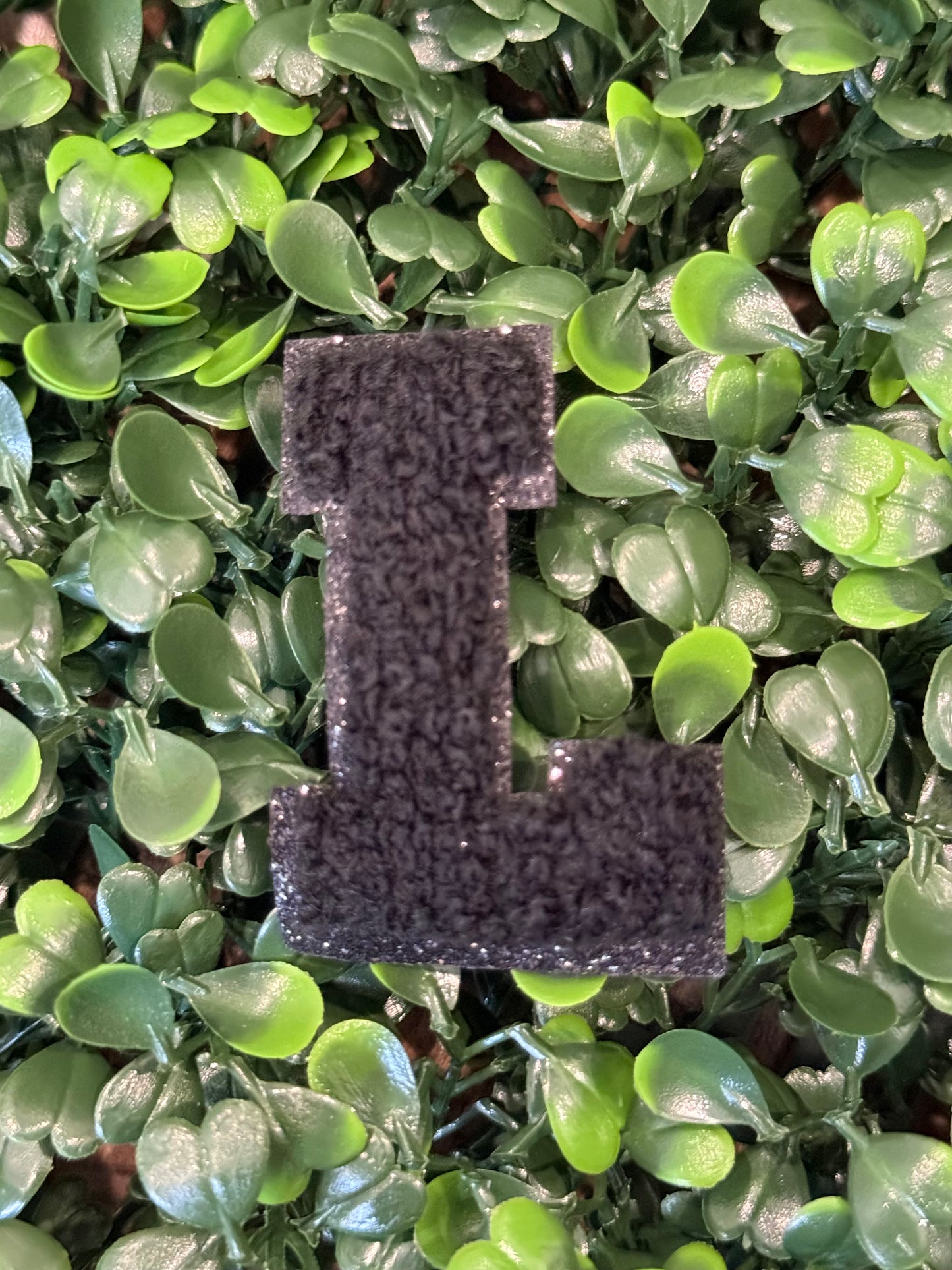 2” Black Letter-Black Glitter