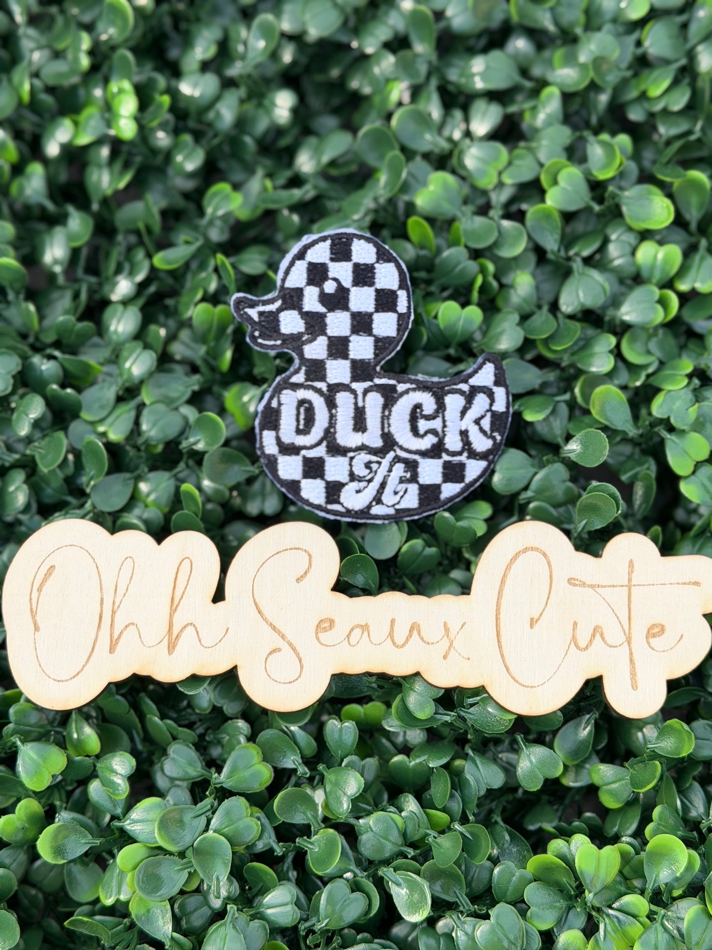 3” Checkered Rubber DUCK IT(Black)