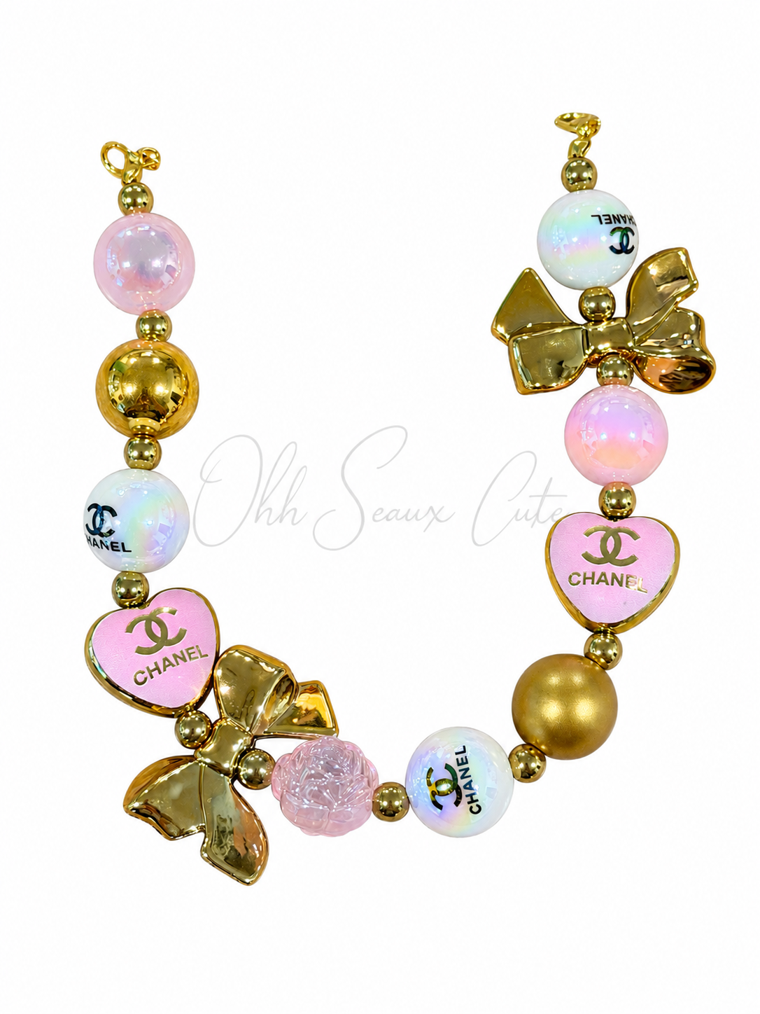 9” CC Pink 5 Hat Chain