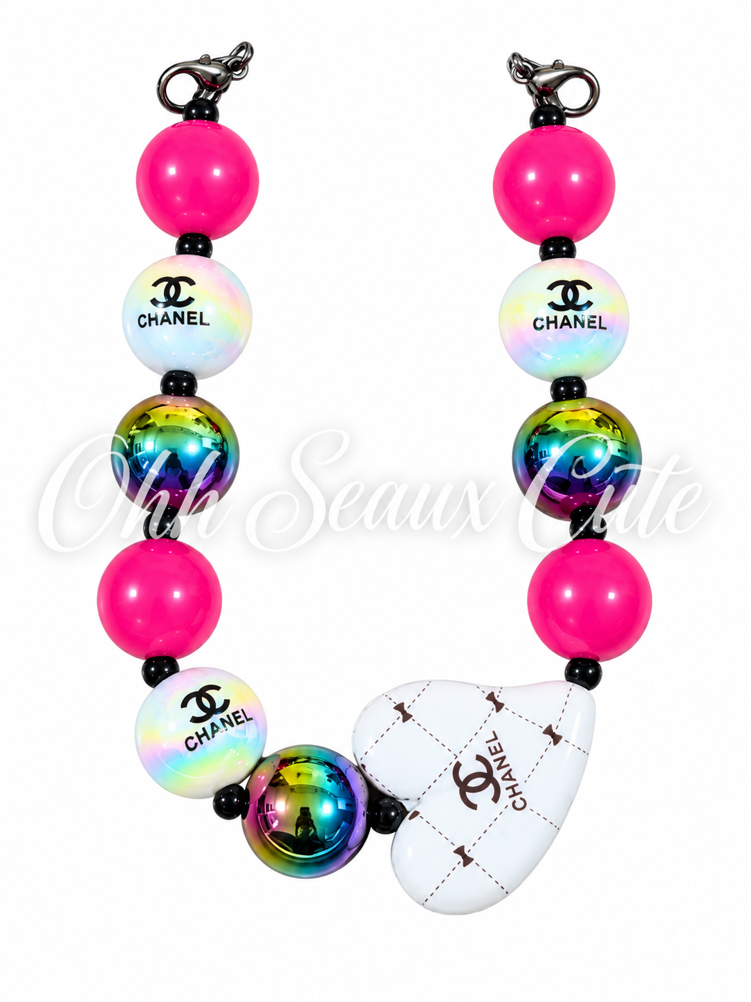 9” October Pink CC 3 Hat Chain