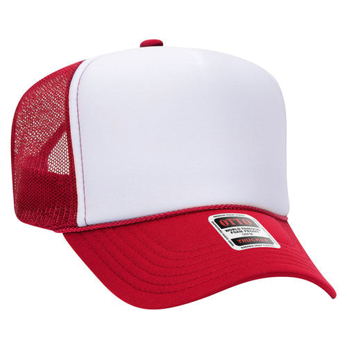 Otto High Crown Foam Trucker -Red/White