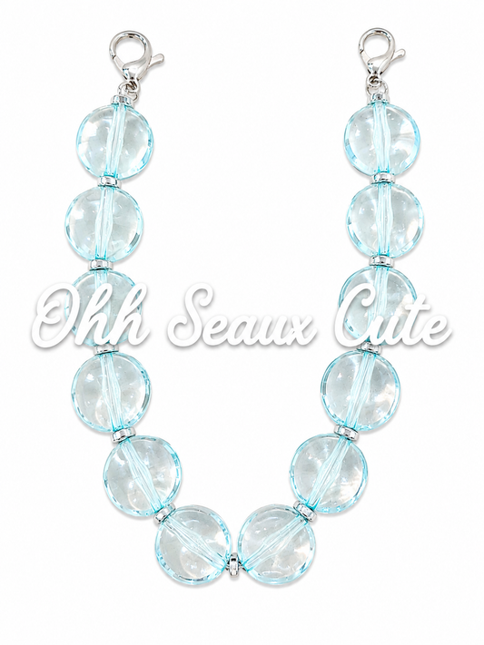 9” Clear Blue Hat Chain