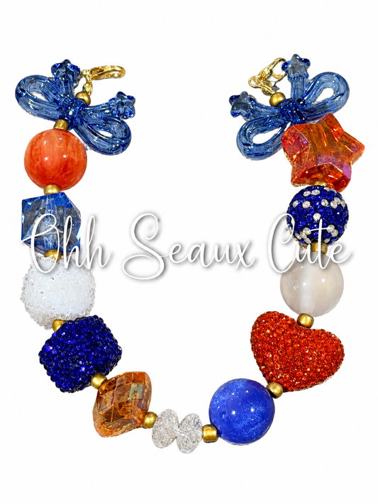 9” Orange/Royal 1 Hat Chain