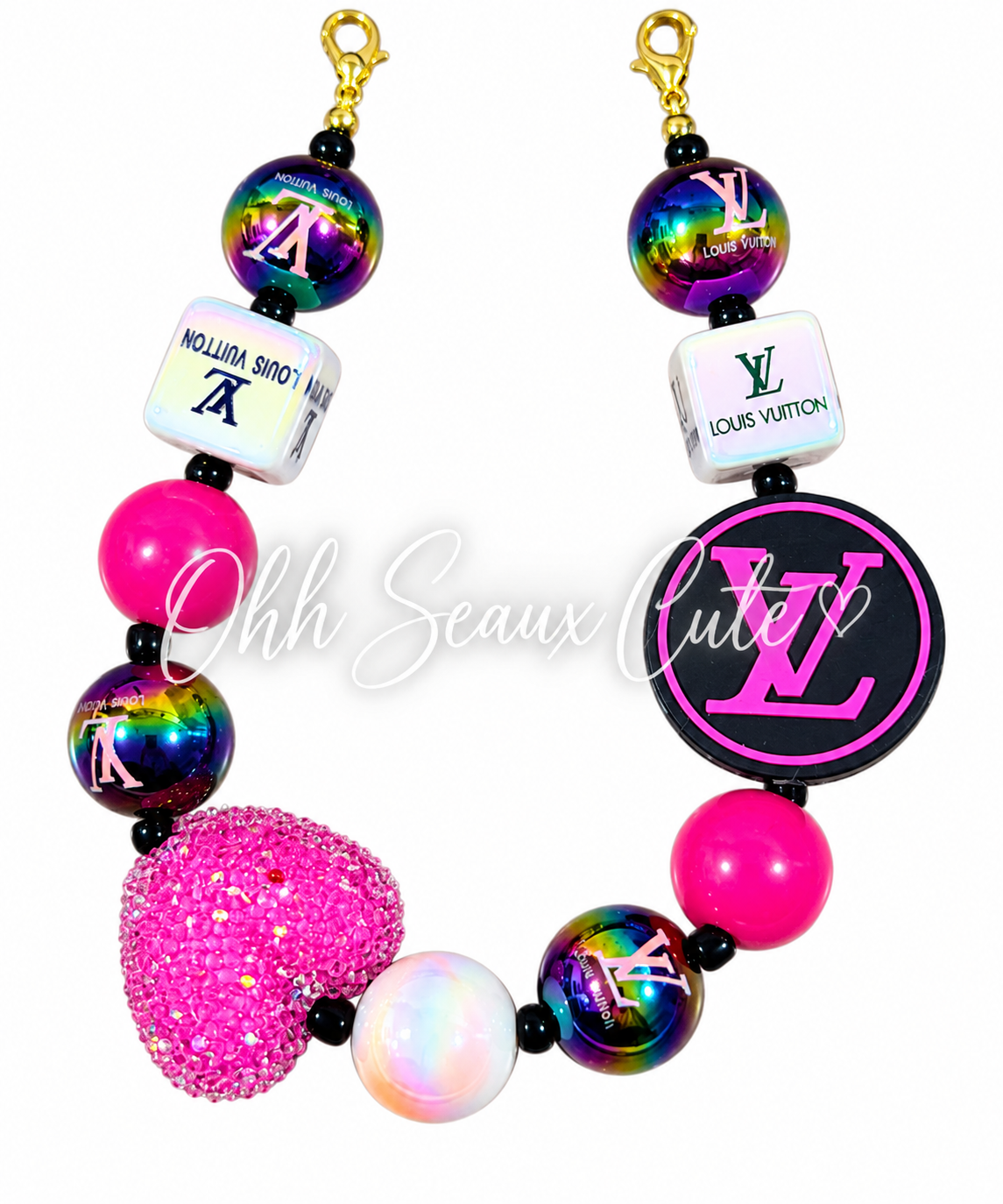 9” October Pink LV 5 Hat Chain