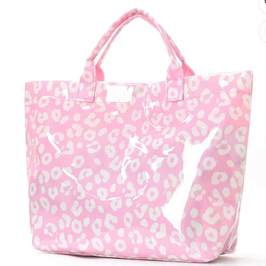Pink/Cream Leopard Paloma Tote Bag