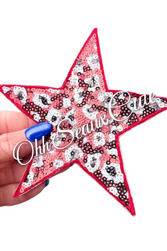 5” Game Day Leopard Star-Maroon