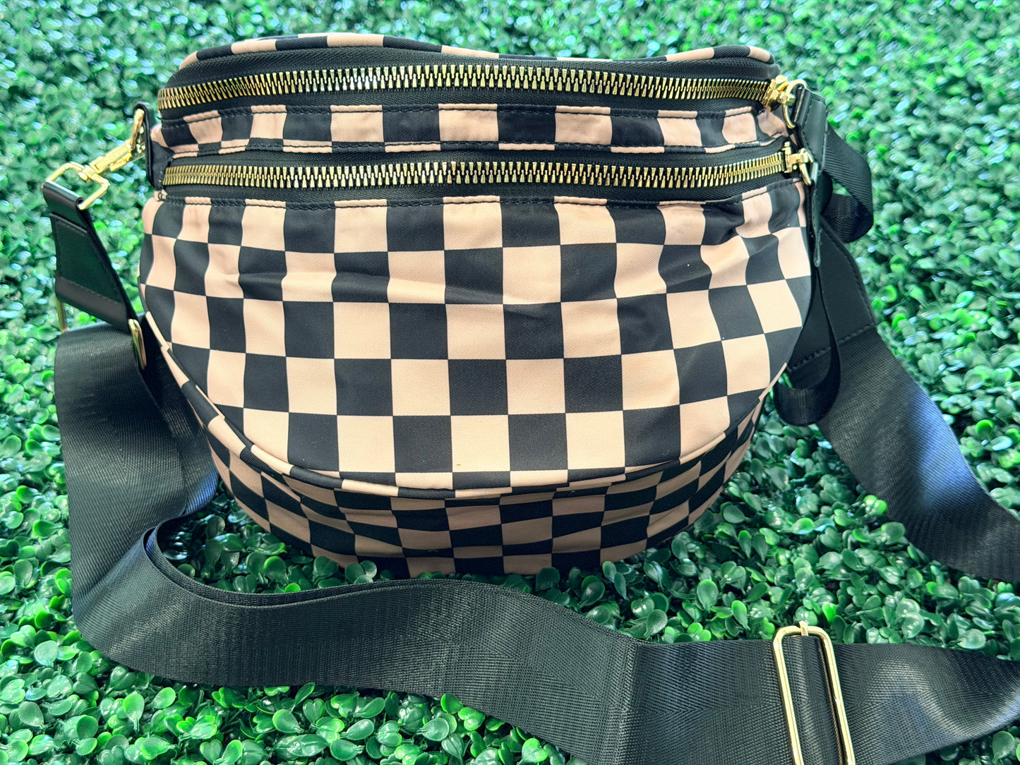 Nylon Checkered Bum Bag