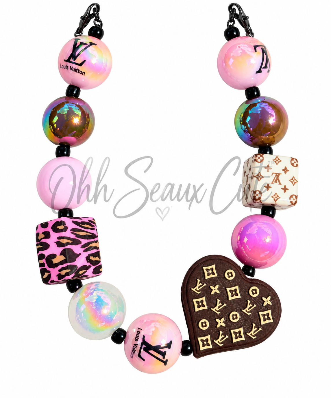 9” Pink/Brown LV 2 Hat Chain